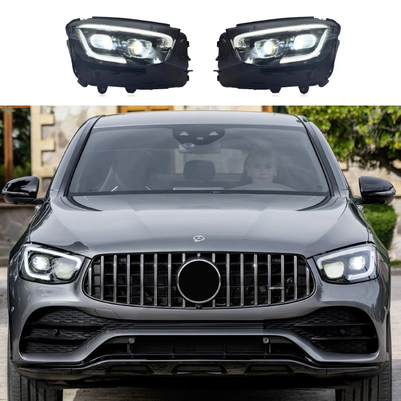 Car Craft Compatible With Mercedes Benz Glc Class W253 X253 2016-2019 Car Front Upgraded Head Light Lamp Xenon Headlight Retrofit Upgrade Modified Led Drl Hid Light For Xenon Car Shy - CAR CRAFT INDIA