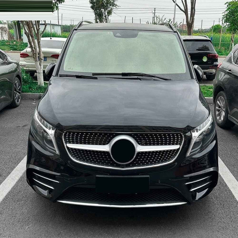 Car Craft Compatible With Mercedes Benz V Class W447 2016-2023 Amg Rear After Bumper Lip Splitter Skirts Canards Zst-1032 Gb Glossy Black