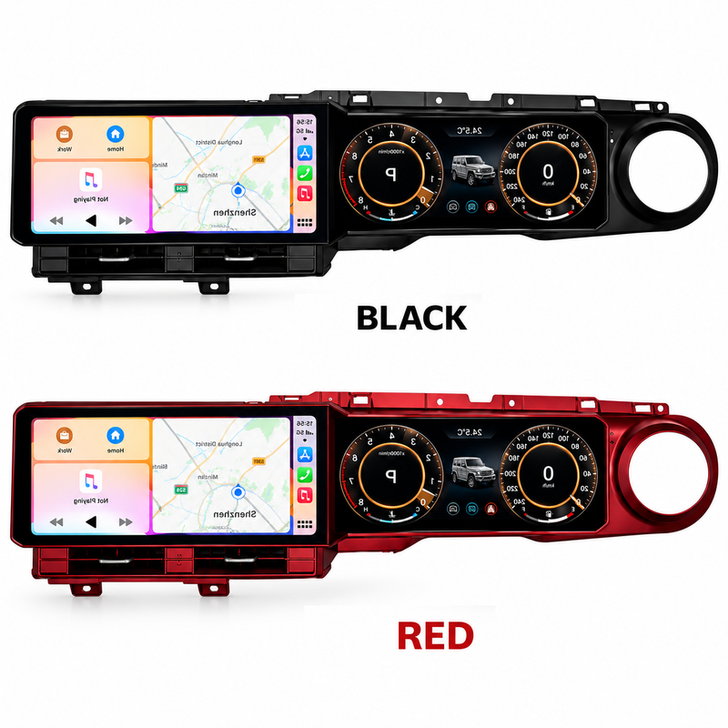 Car Craft Compatible With Jeep Wrangler Rubecorn 2018-2022 Digital Android Multimedia Infotainment Player Cluster Speedomeeter With Carplay 4gb+64gb Dual Screen Black