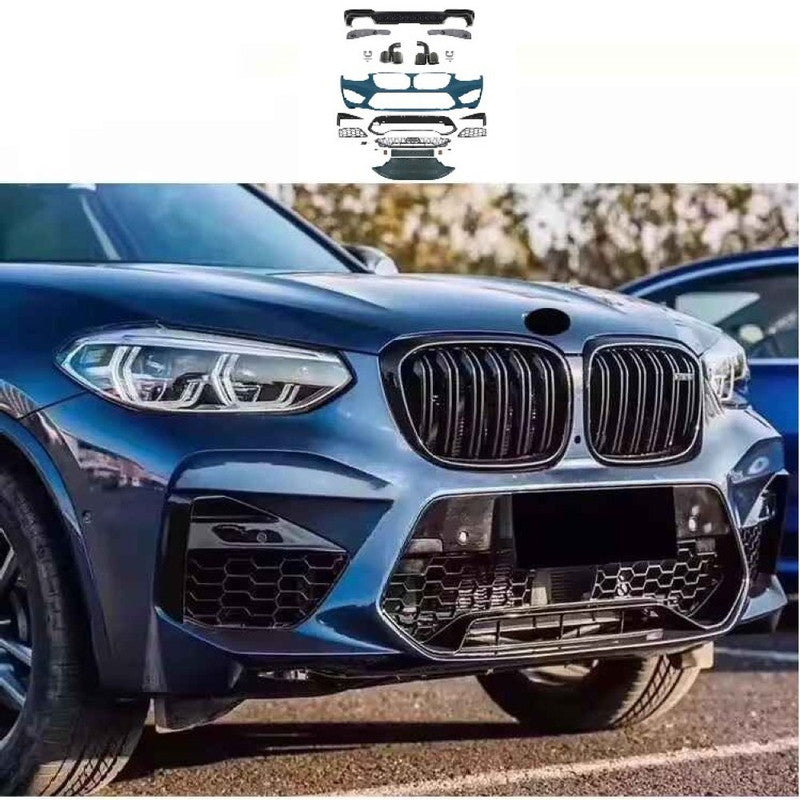 Car Craft Compatible With Bmw X3 G01 2018-2021 M Sport Front Bumper Upgrade Convert To M Sport X3m Bodykit Diffuser Exhaust Tip Pipe For M Sport Car G01/08-013 Gc