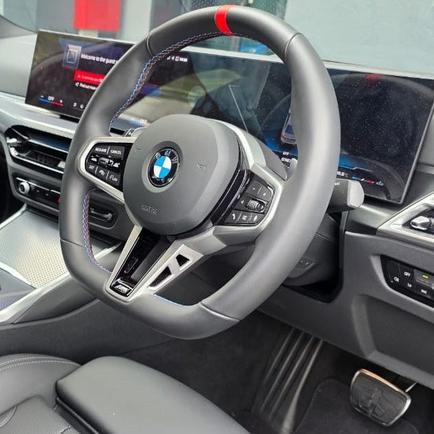 Car Craft Compatible With Bmw 3 Series E90 E91 E92 E93 5 Series E60 6 Series E63 X1 E84 E53 X5 X6 E70 E71 E81 E82 E87 E88 2006-2014 E Chasis Series Car Upgraded Custom Sports M3 M4 M5 Full Steering Wheel G60 Style Leather