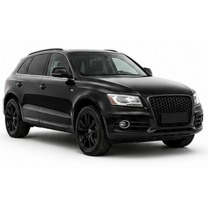Car Craft Compatible With Audi Q5 2008-2012 Upgraded Front Bumper Show Grill Rsq5 Rs Sport Style Black Frame Black Mesh All Logo Silver License Plate Eu Version Q5-013 Gc Black