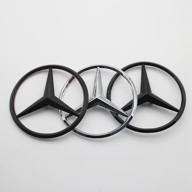 Car Craft Compatible With Mercedes A B C E S Class Ml Gl Gle Gls Cla Gla Glc Slk Grill Letter Logo Badge Emblem Sticker Rear Trunk Logo 82mm Black