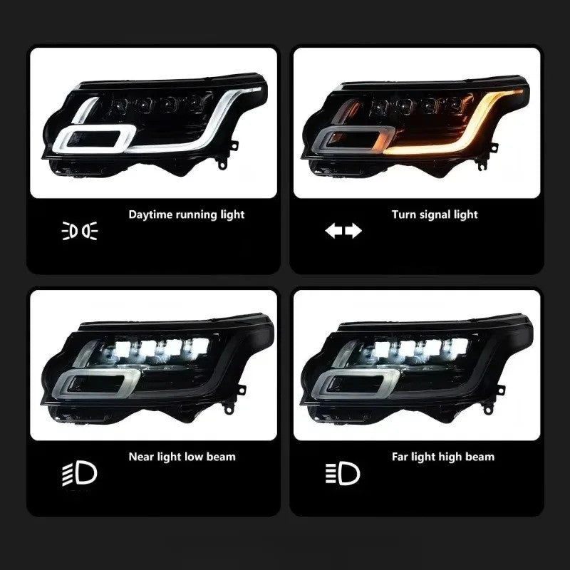 Car Craft Compatible With Land Range Rover Vogue L405 2013-2017 Car Front Upgraded Head Light Lamp Xenon Headlight Retrofit Upgrade Modified Led Drl Hid 2022 Style