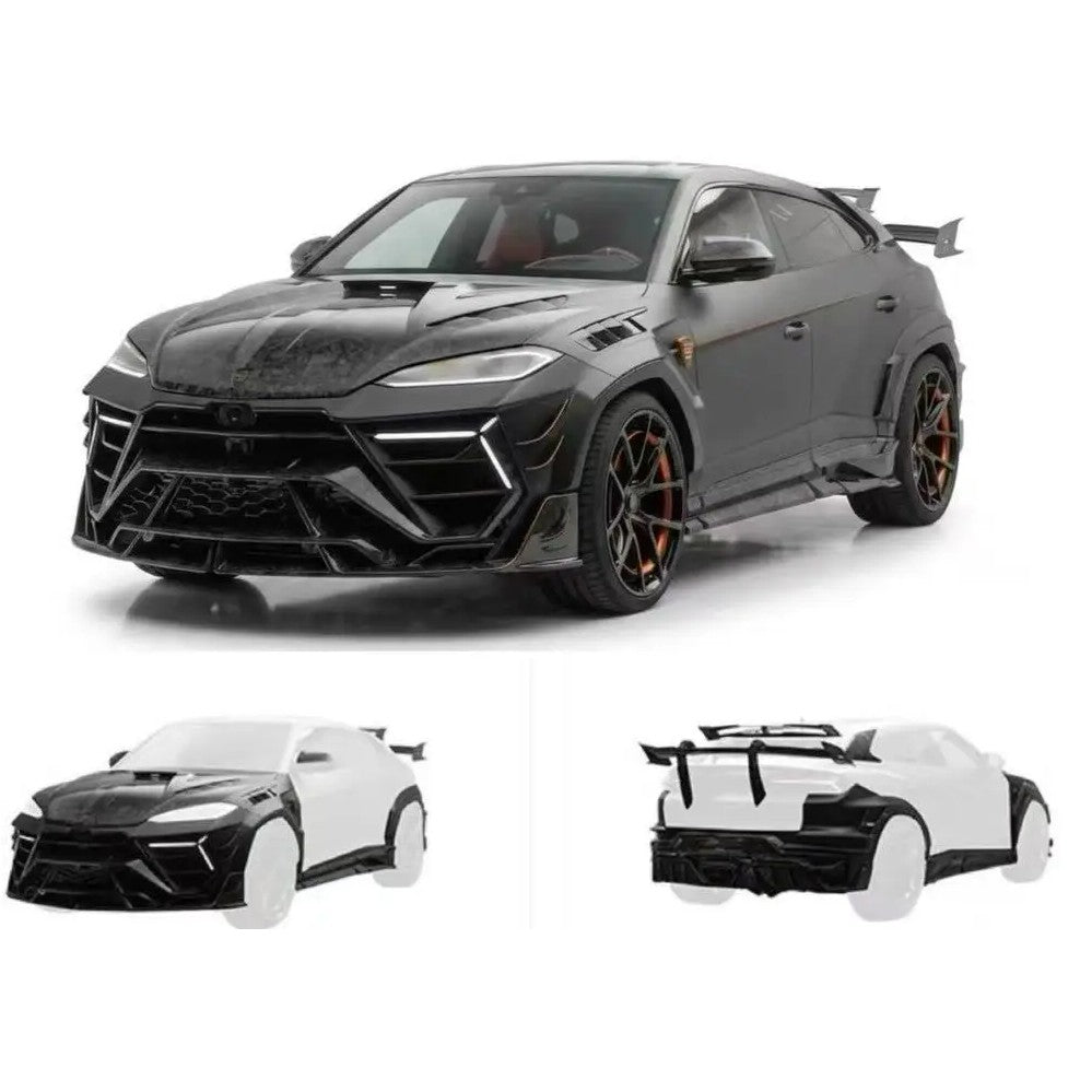 Car Craft Compatible With Lamborghini Urus Se 2024+ Body Kit M Style Forged Dry Carbon Fiber Front Rear Bumper Side Skirts Rear Spoiler Wide Wheel Arch Hood Exhaust Mansory