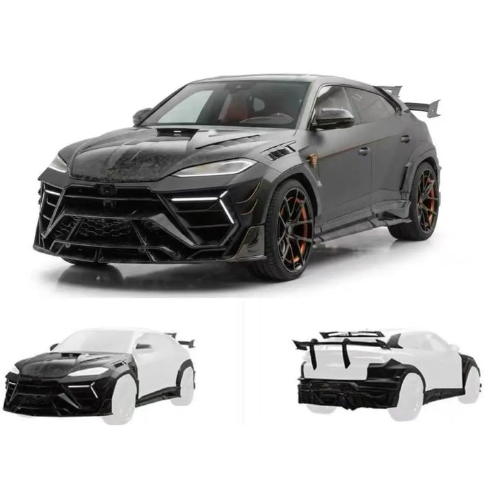Car Craft Compatible With Lamborghini Urus Se 2024+ Body Kit M Style Forged Dry Carbon Fiber Front Rear Bumper Side Skirts Rear Spoiler Wide Wheel Arch Hood Exhaust Mansory