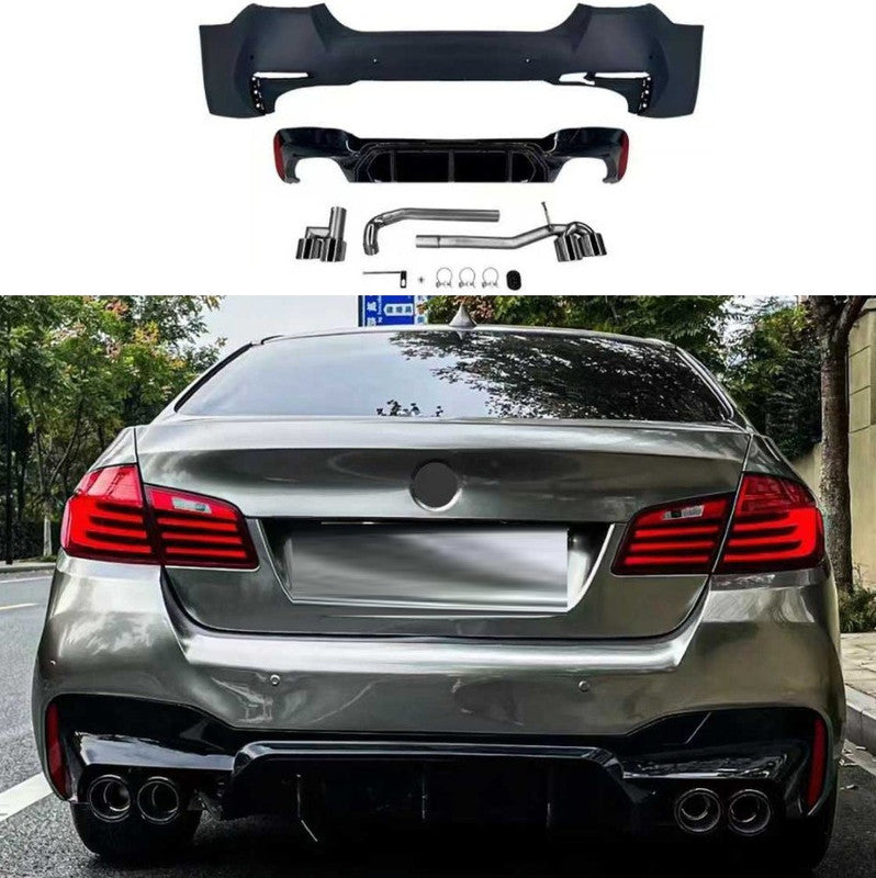 Car Craft Compatible With Bmw 5 Series F10 2010-2017 Front Rear Bumper Upgrade Convert To M Sport M5cs F90 G30 M5 Style Bodykit Body Kit Bumper Side Skirt Rear After Lip Diffuser Exhasut Pipe Tips Gc F10 18 039 CC-10683