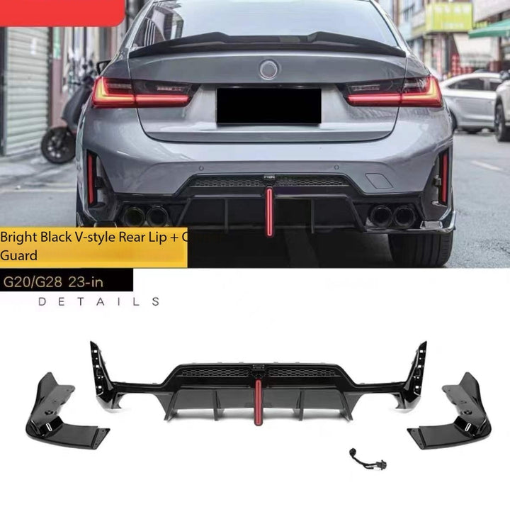 Car Craft Compatible With Bmw 3 Series G20 Lci G28 2023+ V-ten Vten Bodykit Front After Rear Lip Led Diffuser M340i M3 M4 Spoiler Side Skirts Splitter Canards Package - CAR CRAFT INDIA