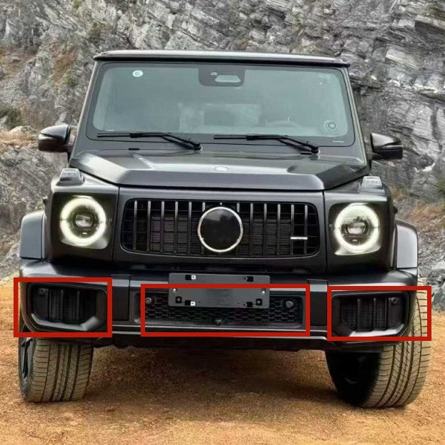 Car Craft Compatible With Mercedes Benz G Class G Wagon W464 G63 2019-2024 G63 G55 Modified Front Fog Lamp Light Grille Frame W465 Style