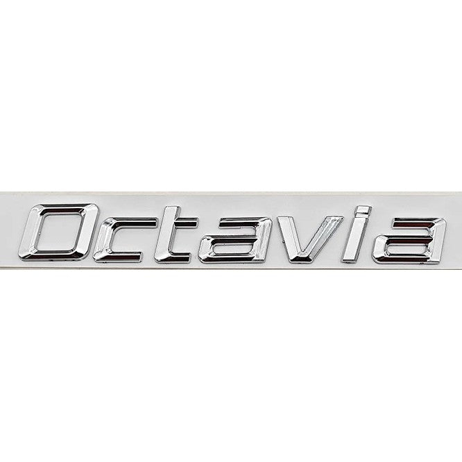 Car Craft Compatible With Skoda Octavia Letter Logo Badge Emblem Sticker Logo Chrome Silver 2