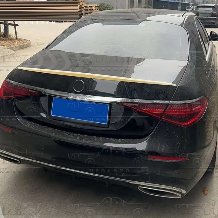 Car Craft Compatible With Mercedes S Class W223+ Rear Trunk Wing Boot Spoiler Lip Splitter Skirt Amg Style Ar-benz-084 Cf Carbon Fiber Look - CAR CRAFT INDIA