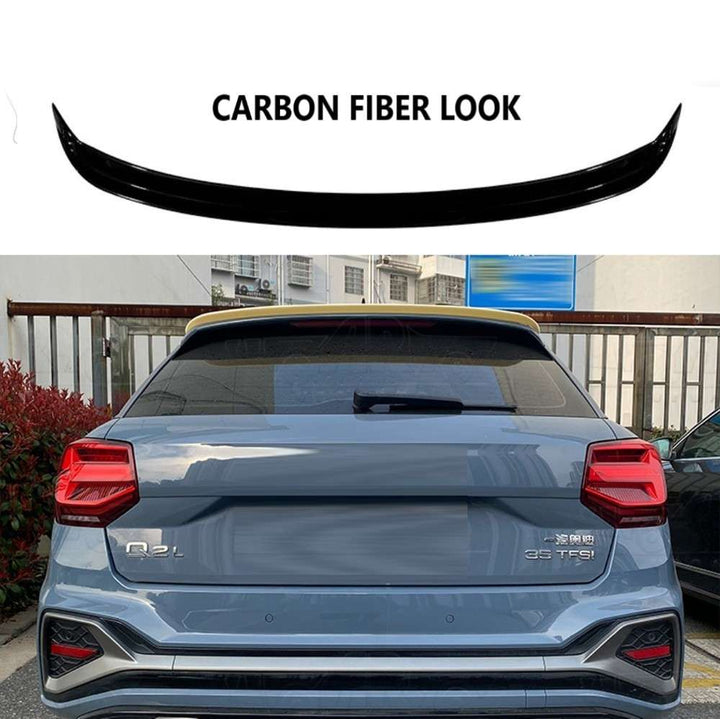 Car Craft Compatible With Audi Q2 2016-2024 Rear Trunk Wing Boot Roof Spoiler Lip Splitter Skirt Ar-audi-072 Cf Carbon Fiber Look - CAR CRAFT INDIA