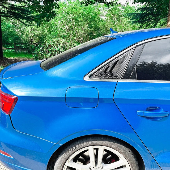 Car Craft Compatible With Audi A3 8v 2014-2020 Car Rear Window Louvers Sticker Rear Triangle Window Shade Spoiler Trim Accessories Zst-842 Gb Glooy Black
