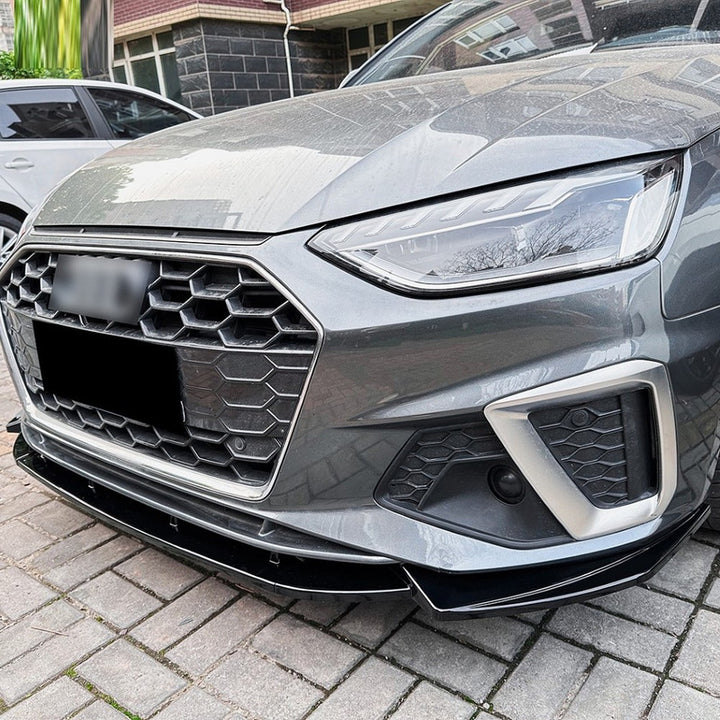 Car Craft Compatible With Audi S4 A4 B9.5 Sline 2020+ Front Bumper Lip Splitter Diffuser Skirst Flag Canard Carbon Fiber Look Zst-717 Cf