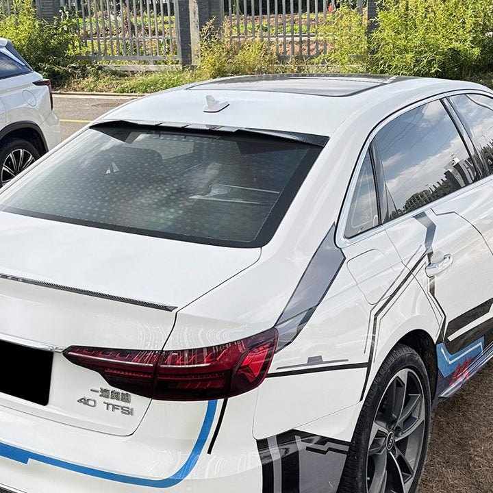 Car Craft Compatible With Audi A4 S4 B9 2017-2024 Rear Trunk Boot Roof Wing Lip Spoiler Splitter Skirts Zst-923 Carbon Fiber Look