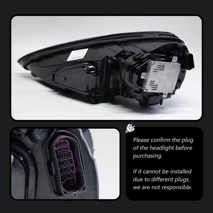 Car Craft Compatible With Porsche Cayenne 2011-2014 Car Front Upgraded Head Light Lamp Xenon Headlight Retrofit Upgrade Matrix Modified Led Drl Hid A