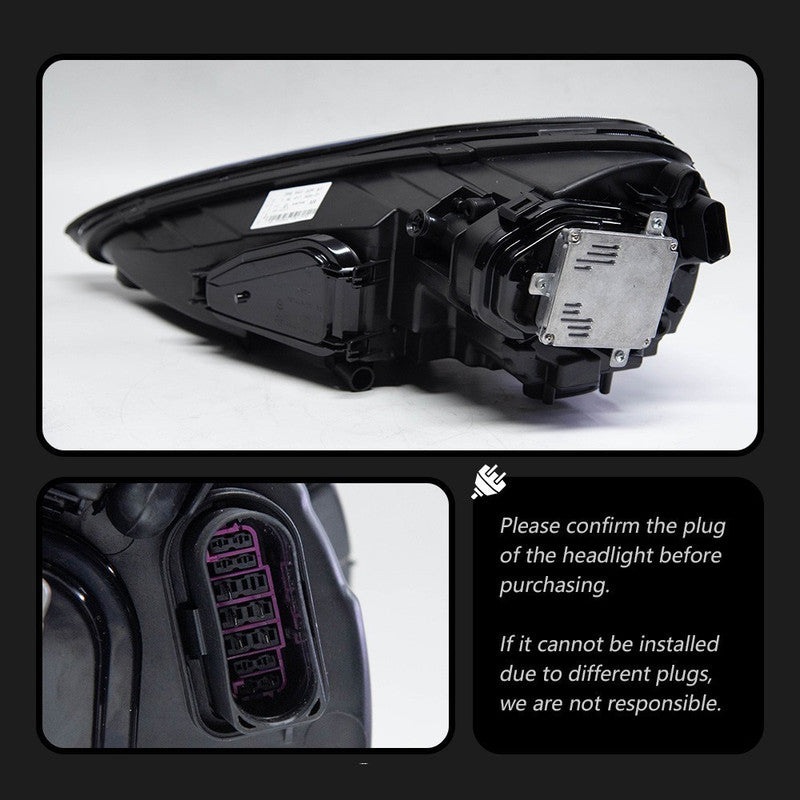 Car Craft Compatible With Porsche Cayenne 2015-2018 Car Front Upgraded Head Light Lamp Xenon Headlight Retrofit Upgrade Matrix Modified Led Drl Hid A