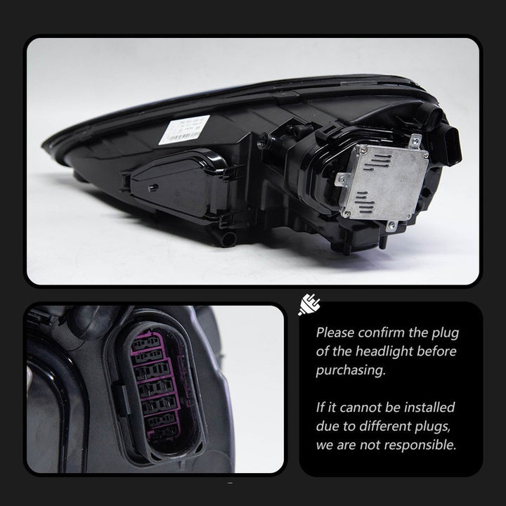 Car Craft Compatible With Porsche Cayenne 2015-2018 Car Front Upgraded Head Light Lamp Xenon Headlight Retrofit Upgrade Matrix Modified Led Drl Hid A