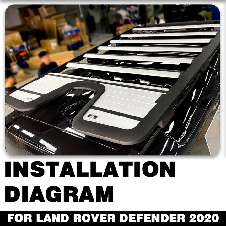 Car Craft Compatible With Range Land Rover Defender 110 L663 Lr129997 2020+ Roof Rail Rack Bars Luggage Rack Carrier Bar 4 Door 110 Black - CAR CRAFT INDIA