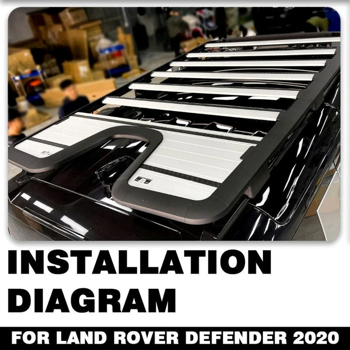 Car Craft Compatible With Range Land Rover Defender 90 L663 Lr129997 2020+ Roof Rail Rack Bars Luggage Rack Carrier Bar 2 Door 90 Black - CAR CRAFT INDIA