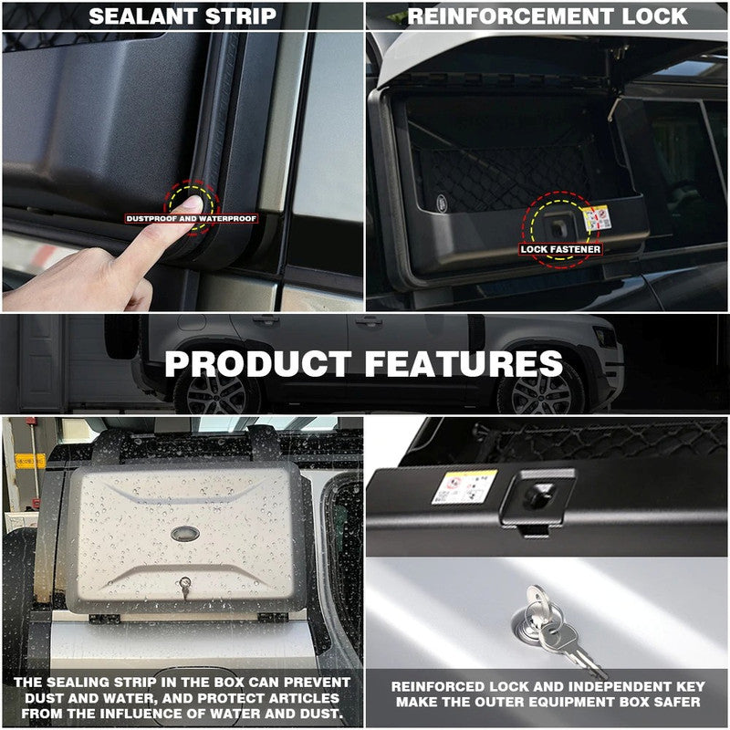Car Craft Compatible With Range Land Rover Defender 90 110 L663 Lr129997 2020+ Side Window Schoolbag External Hanging Device Luggage Storage Box Toolbox Small Schoolbag Black - CAR CRAFT INDIA