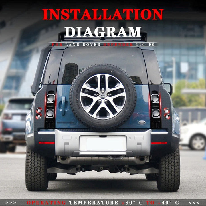 Car Craft Compatible With Range Land Rover Defender 90 110 L663 Lr129997 2020+ Car Rear Upgraded Tail Light Lamp Xenon Taillight Retrofit Upgrade Modified Led Drl Hid Black - CAR CRAFT INDIA