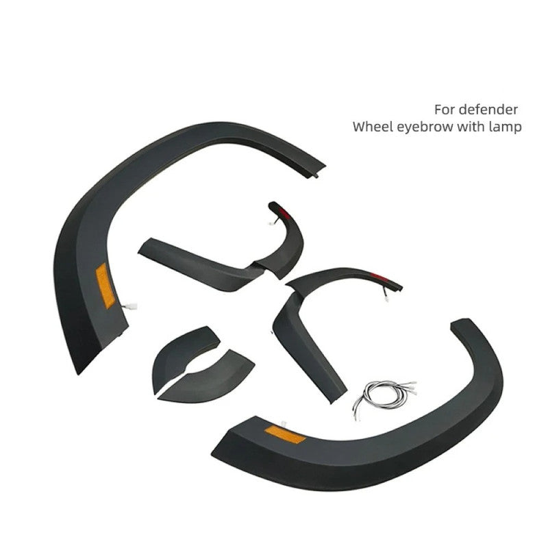 Car Craft Compatible With Range Land Rover Defender 110 L663 Lr129997 2020+ Wide Style Body Kit Upgrade Wheel Arches Extension Trims 4 Door 110 With Led - CAR CRAFT INDIA