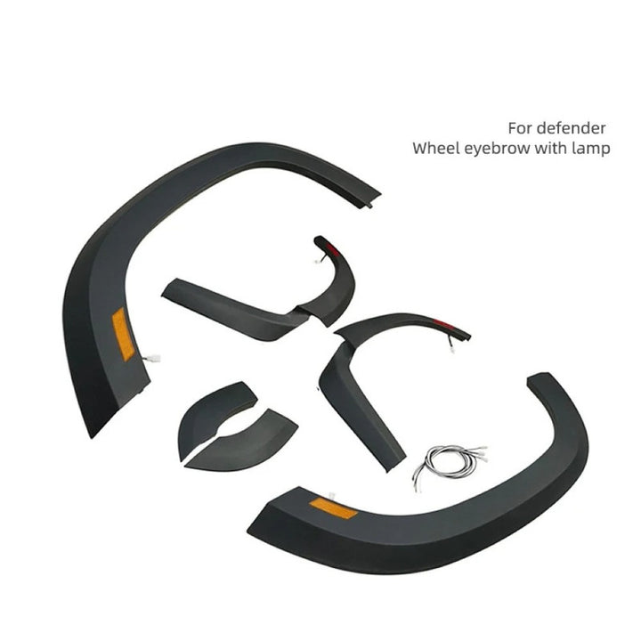 Car Craft Compatible With Range Land Rover Defender 110 L663 Lr129997 2020+ Wide Style Body Kit Upgrade Wheel Arches Extension Trims 4 Door 110 With Led - CAR CRAFT INDIA