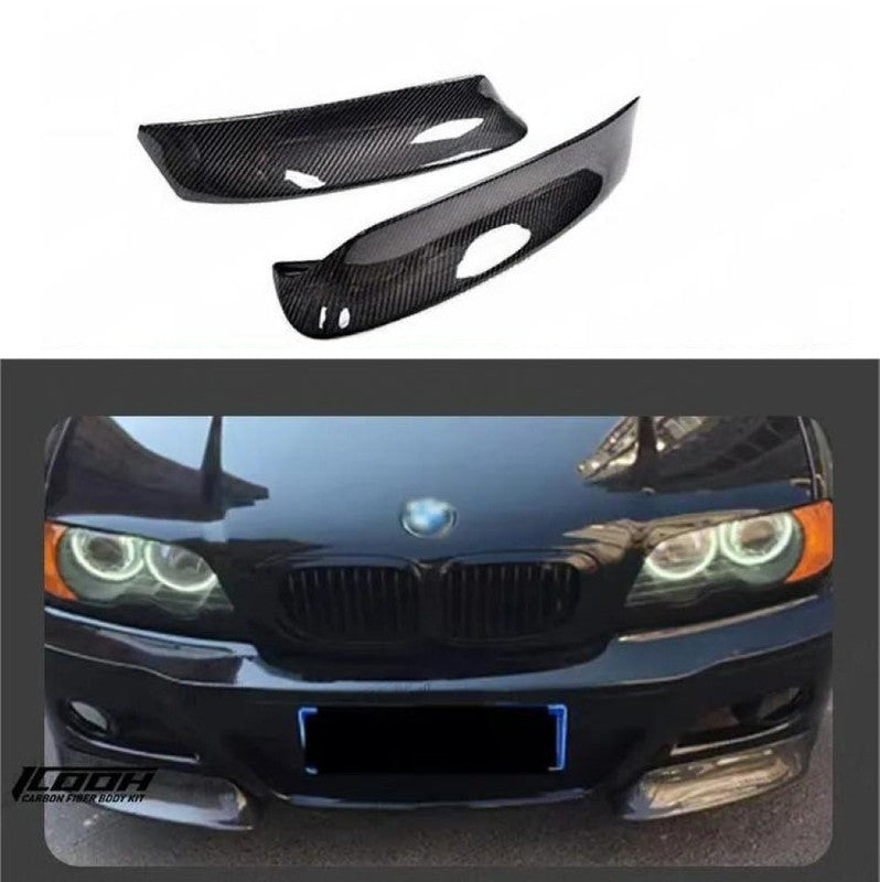 Car Craft Compatible With Bmw 3 Series E46 1999-2005 Front Bumper Splitter Skirst Trim Lip Real Carbon Fiber CC-8549