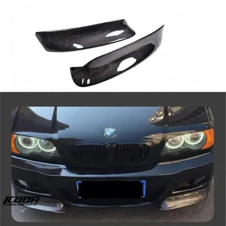 Car Craft Compatible With Bmw 3 Series E46 1999-2005 Front Bumper Splitter Skirst Trim Lip Real Carbon Fiber CC-8549