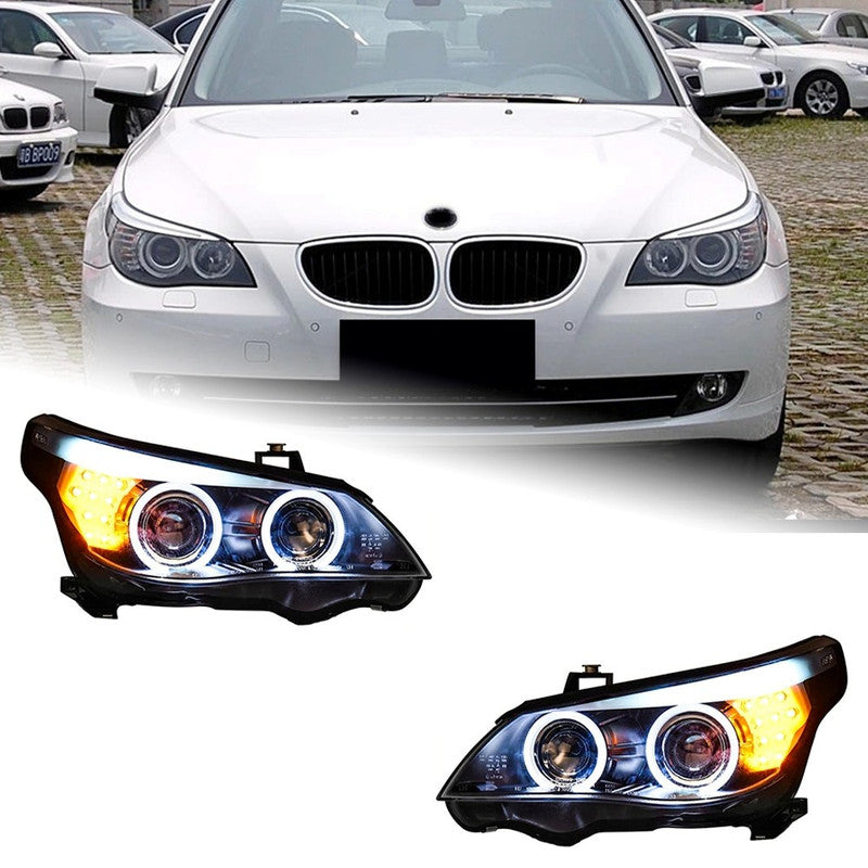 Car Craft Compatible With Bwm 5 Series E60 2007-2009 Car Front Upgraded Head Light Lamp Xenon Headlight Retrofit Upgrade Modified Led Drl Hid C