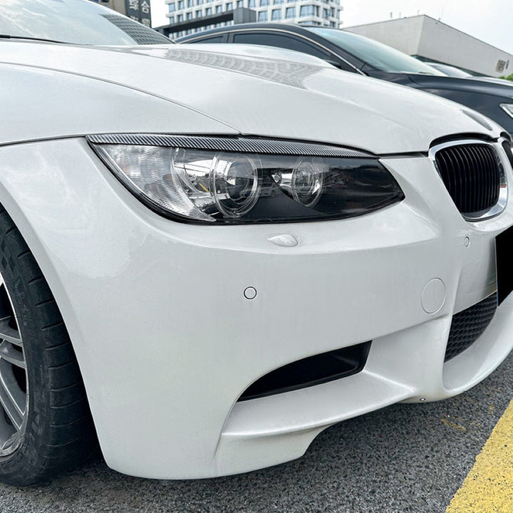 Car Craft Compatible With Bmw 3 Series Lci E90 E91 E92 2007-2011 Headlight Lamp Eyebrow Eyelids Splitter Skirst Carbon Fiber Look Zst-534 Cf