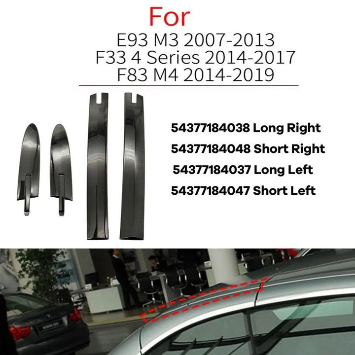 Car Craft Compatible With Bmw 3 Series E93 E92 2007-2013 4 Series F33 F83 F80 M3 M4 2014-2019 Car Hinge Covers Roof Convertible Trim Strip Accessory 54377184047 Left Short - CAR CRAFT INDIA