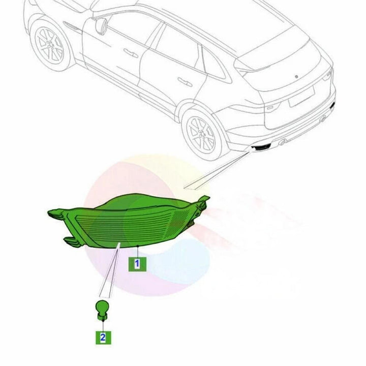 Car Craft Compatible With Land Rover Range Rover Sport 2014-2022 Jaguar F Pace 2017-2020 Car Rear Bumper Fog Lamp Light Reflector Lr095708 Left