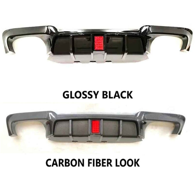 Car Craft Compatible With Bmw 5 Series F10 2010-2017 M5 M Sports Rear Bumper After Lip Diffuser Splitter F10 Style With Led Light Glossy Black