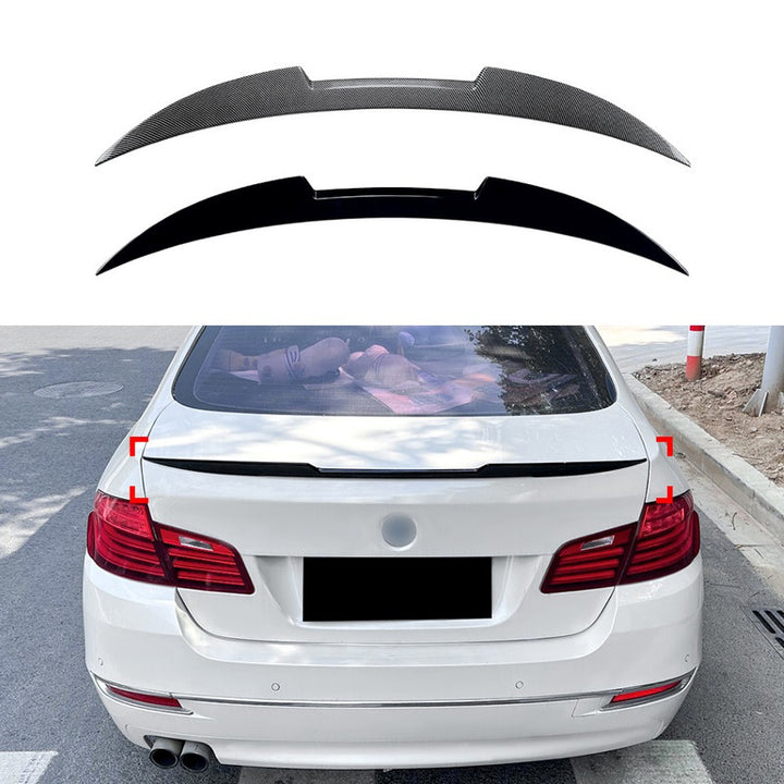 Car Craft Compatible With Bmw 5 Series F10 2010-2017 Rear Roof Wing Lip Trunk Boot Spoiler M4 Style Carbon Fiber Look Zst-742 Cf Bm-038