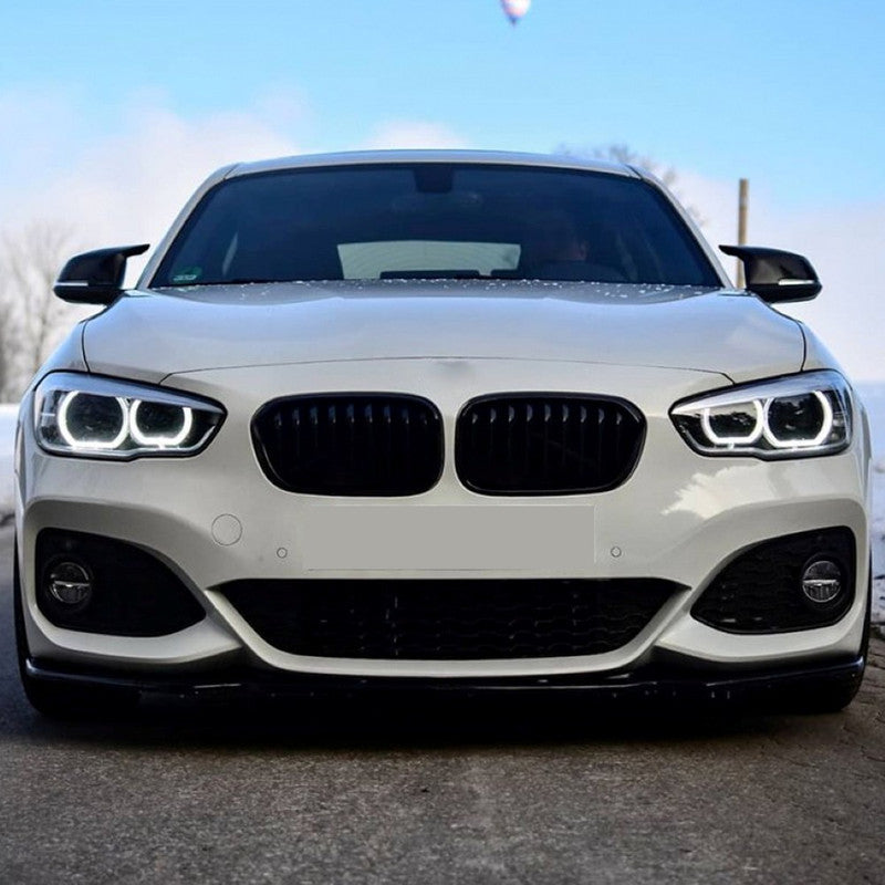 Car Craft Compatible With Bmw 1 Series F20 2015-2019 M Sports Front Bumper Lip Splitter Skirts Carbon Fiber Look Zst-324 Cf