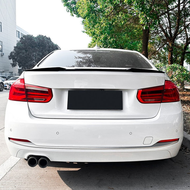 Car Craft Compatible With Bmw 3 Series F30 F80 M3 M4 2012-2019 Rear Trunk Boot Roof Wing Lip Spoiler Splitter Skirts Zst-647 Glossy Black