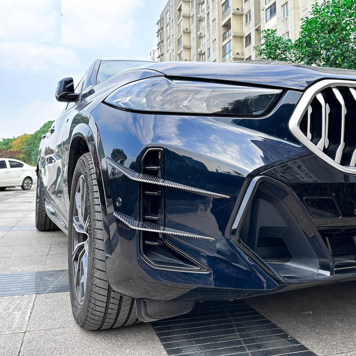 Car Craft Compatible With Bmw X6 G06 Lci 2023+ M Sport X6m Front Bumper Canard Lip Splitter Skirts Winglet Apron Spoile Air Vent Zst-1016 Glossy Black