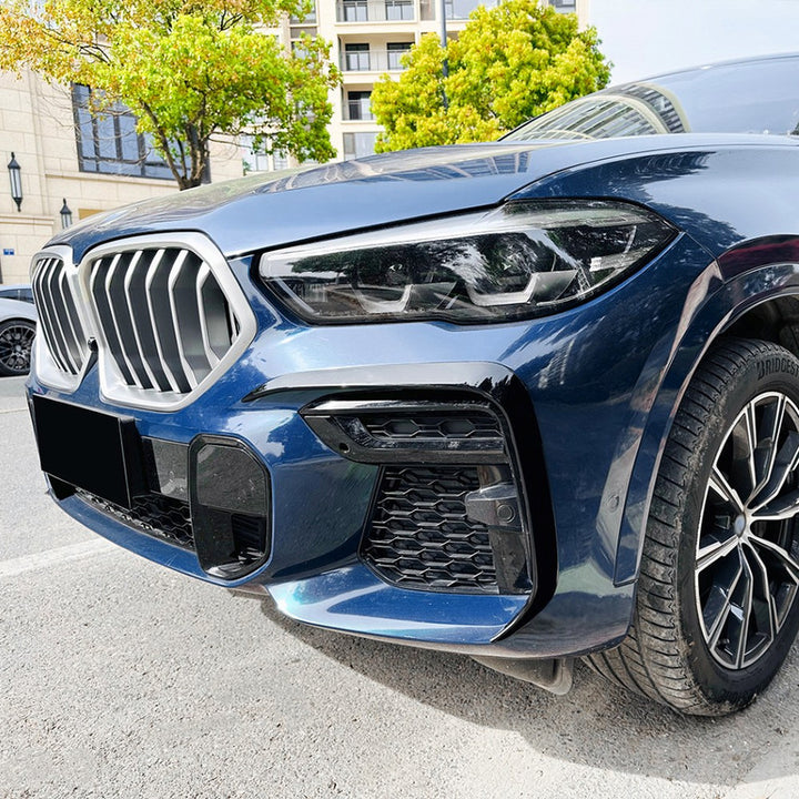 Car Craft Compatible With Bmw Bmw X6 G06 Pre-facelift M Sport 2019-2022 Front Bumper Lip Splitter Diffuser Skirst Flag Canard Carbon Fiber Look Zst-670 Cf