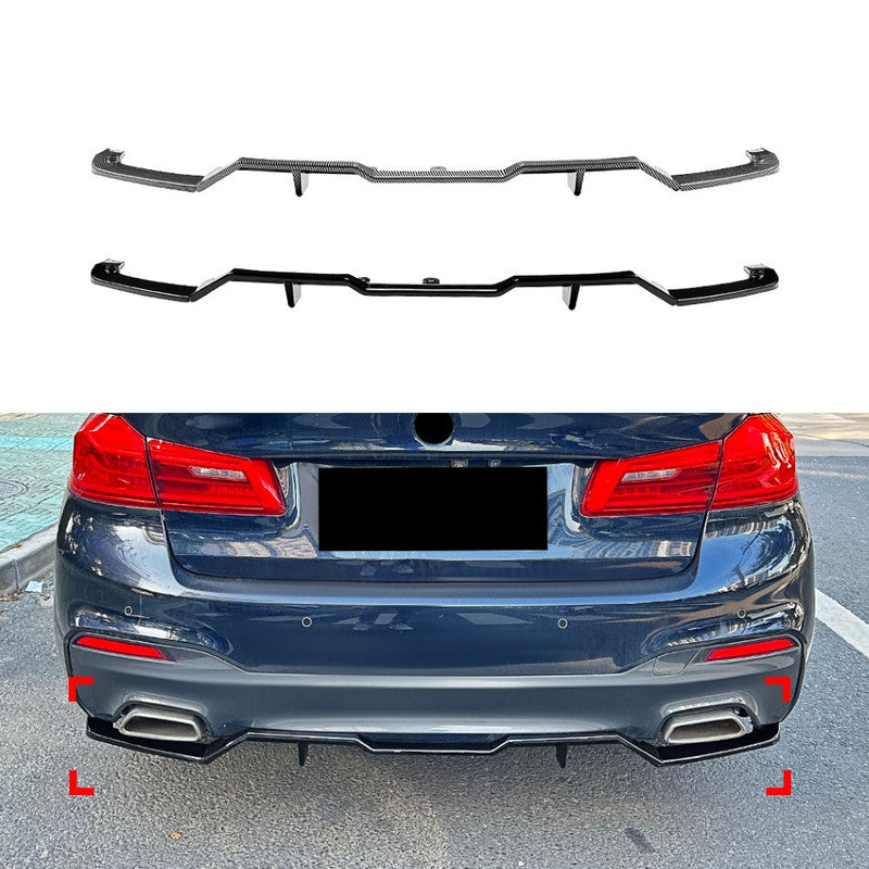 Car Craft Compatible With Bmw 5 Series G30 2017-2021 M Sports Bumper Rear After Lip Diffuser Splitter Skirts Blade Style Carbon Fiber Look Zst-883 Cf