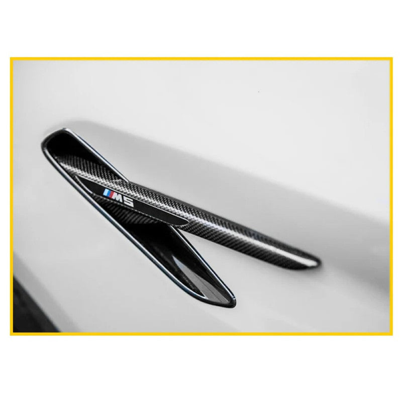 Car Craft Compatible With Bmw 5 Series G30 F90 M5 2017-2023 Side Fender Air Vent Trim Covers Real Carbon Fiber