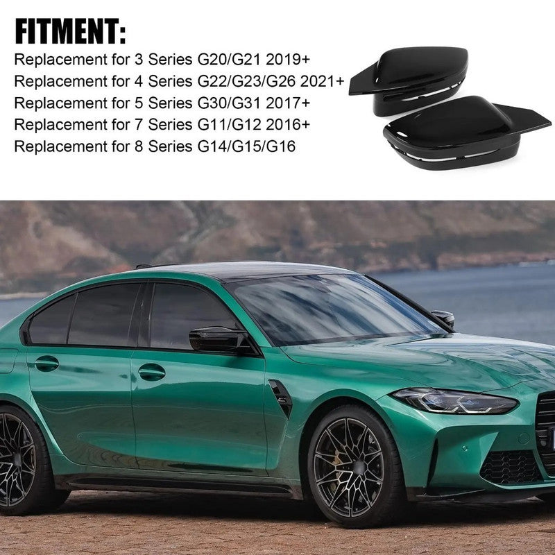 Car Craft Compatible With Bmw 4 3 Series G20 19-24 G22 5 Series G30 17-23 7 Series G12 16-23 8 Series G14 M3 M4 M5 M6 M7 Side Rear View Case Door Wing Cap Shell Housing Mirror Covers Carbon Look M3S