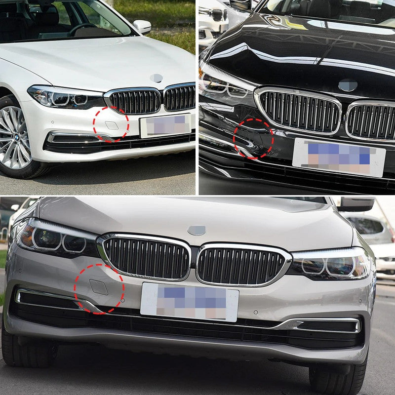 Car Craft Compatible With Bmw 5 Series G30 2017-2020 Front Bumper Tow Hook Towing Tochan Trailer Cover 51117427448 51117436418 Unpainted - CAR CRAFT INDIA