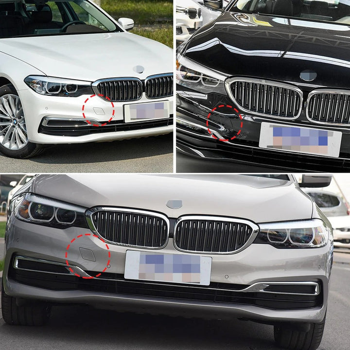 Car Craft Compatible With Bmw 5 Series G30 2017-2020 Front Bumper Tow Hook Towing Tochan Trailer Cover 51117427448 51117436418 Unpainted - CAR CRAFT INDIA