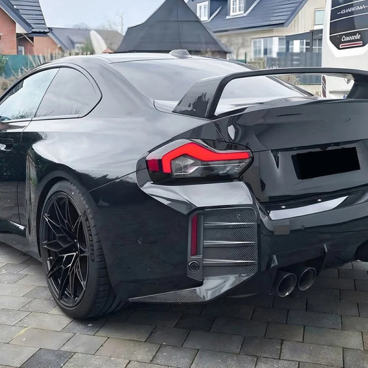 Car Craft Compatible With Bmw 2 Series M2 G87 2023+ Mp M Performance Car Rear Bumper Air Vent Side Wind Blade Spoiler Indicator Light Trim Diffuser Skirts Splitter Trim Zst-693 Glossy Black