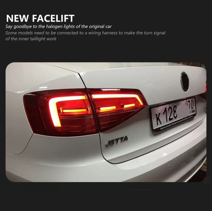 Car Craft Compatible With Volkswagne Vw Jetta 2015-2018 Car Rear Upgraded Tail Light Lamp Xenon Taillight Retrofit Upgrade Modified Led Drl Hid Red A