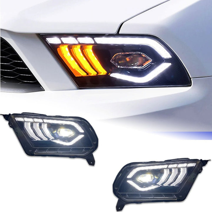 Car Craft Compatible With Ford Mustang Shalby 2013-2014 Car Front Upgraded Head Light Lamp Xenon Headlight Retrofit Upgrade Modified Led Drl Hid B