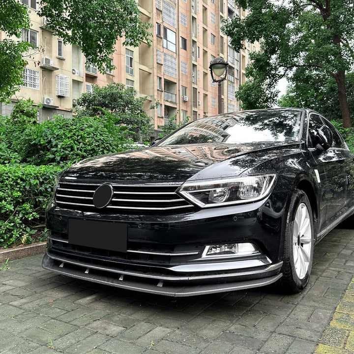 Car Craft Compatible With Volkswagen Vw Passat B8 Pre-facelift Standard 2016-2019 Front Bumper Lip Splitter Diffuser Skirst Flag Canard Carbon Fiber Look Zst-869 Cf