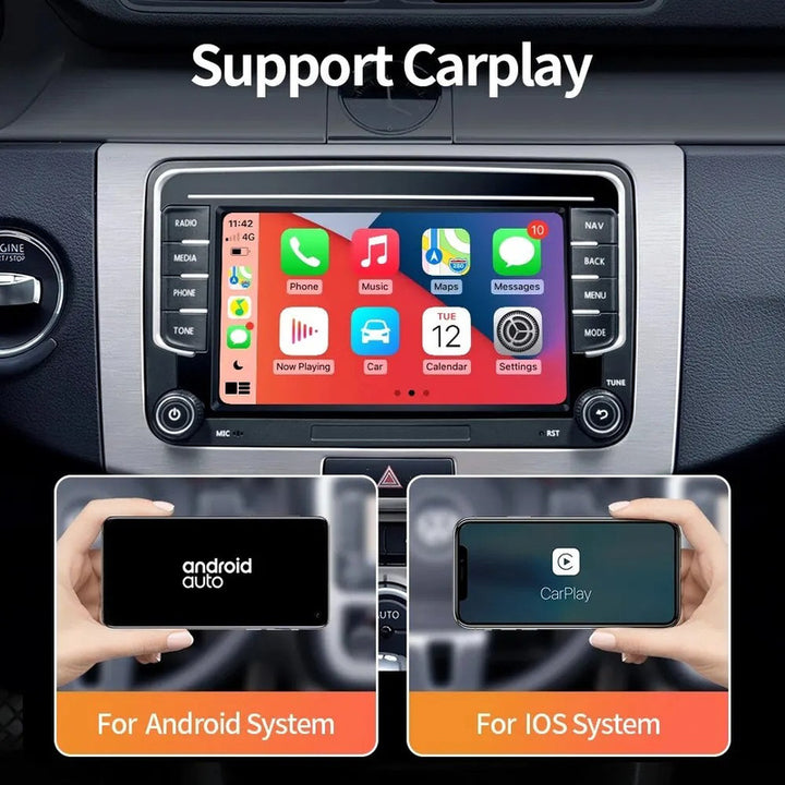 Car Craft Compatible With Volkswagen Polo Jetta Passat Golf 5 6 Cc Skoda Fabia Octavia Superb Android Multimedia Infotainment Touchscreen Dvd Player Wireless Carplay Android Auto 2gb +32gb 7 Inch